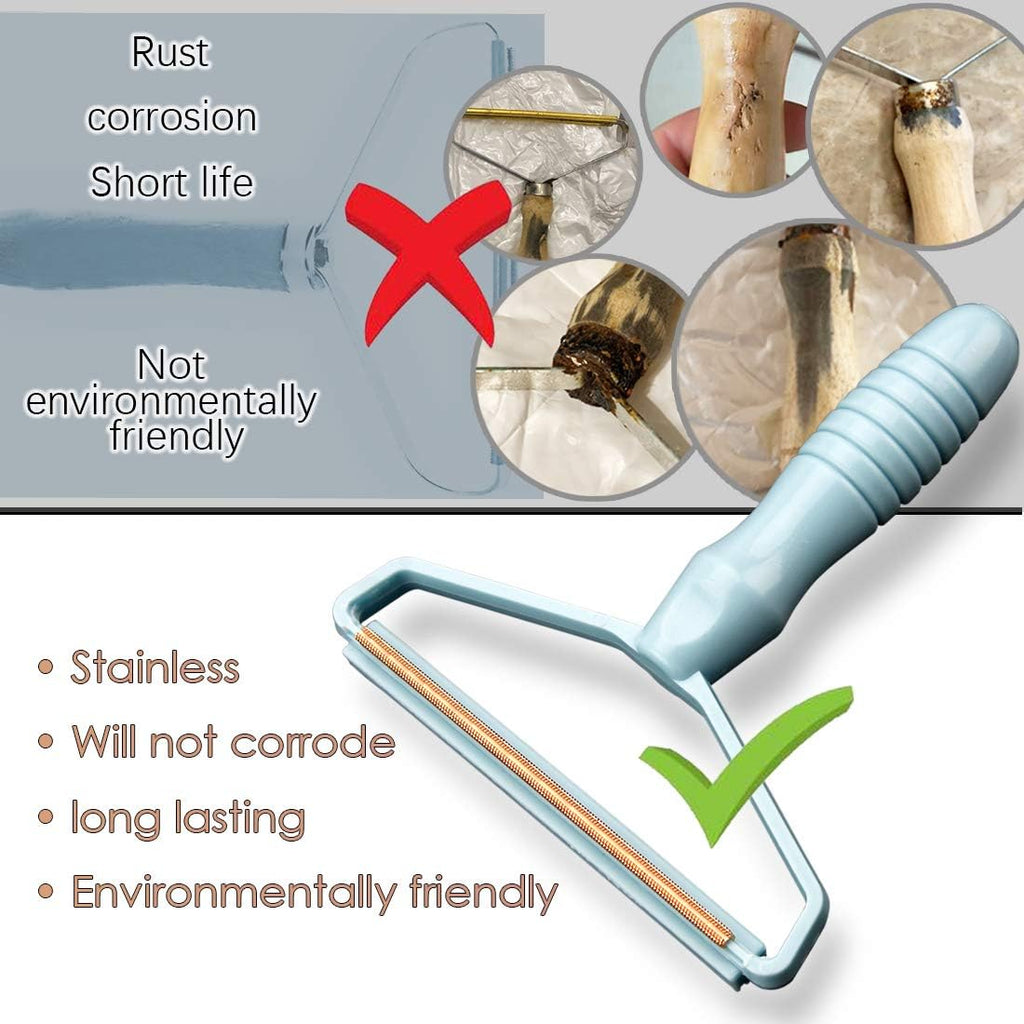 Portable Fabric Shaver & Pet Hair Remover This manual lint remover is a double-sided, battery-free tool designed to remove pet hair, fuzz, and lint from heavy-duty fabrics.